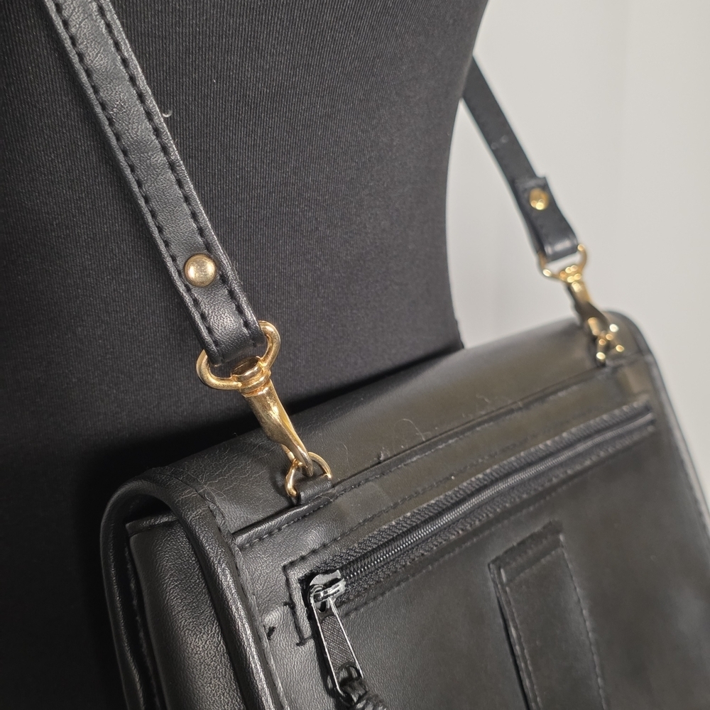 Coach 9375 Vintage Black Leather Organizer Crossbody — Made in USA - Picture 11 of 16